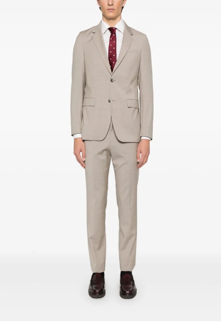Hugo Boss Boss Tailored Beige Suit With Notch Lapels In Neutrals