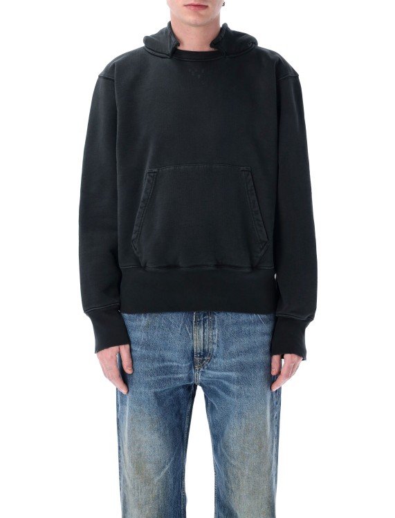 パーカー・フーディ Our Legacy Vintage Appeal Black Relic Hoodie With Ribbed Our Legacy Vintage Appeal Black Relic Hoodie With Ribbed