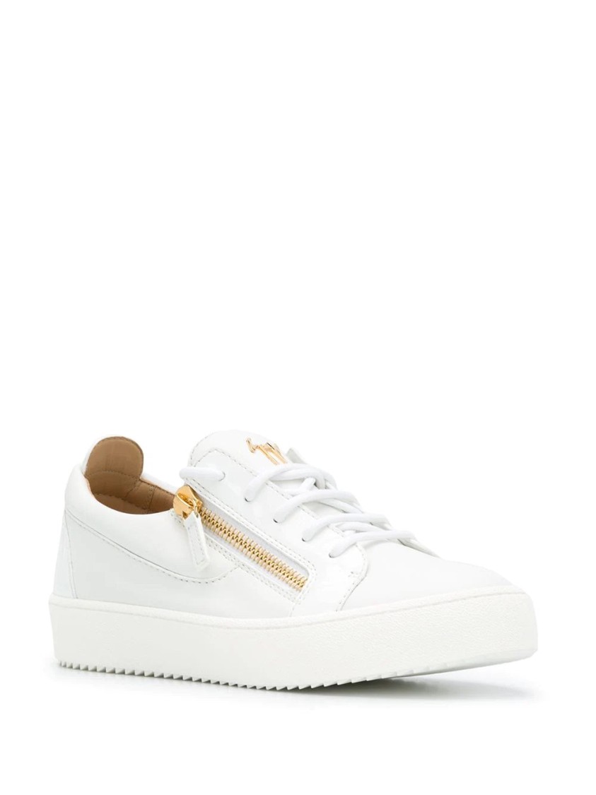 Giuseppe Zanotti Low Sneakers With Side Zip In White