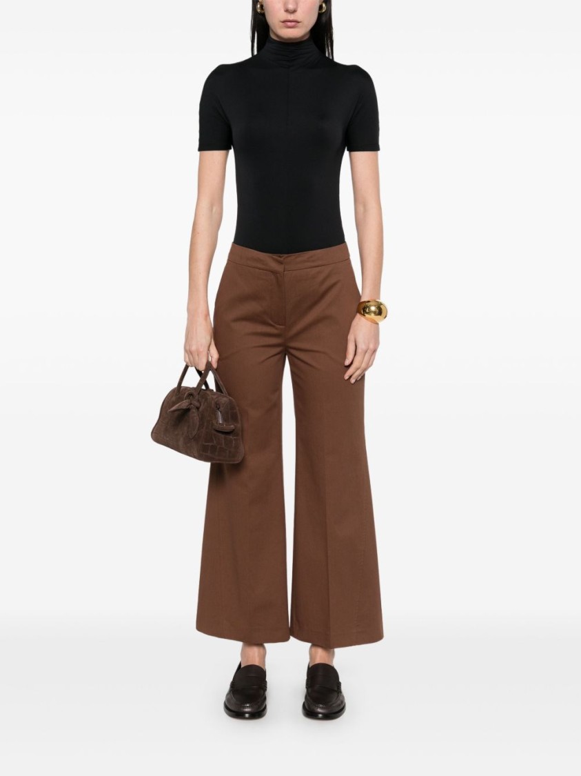 Shop Semicouture Semi Couture Wide-leg Tailored Pants In Brown