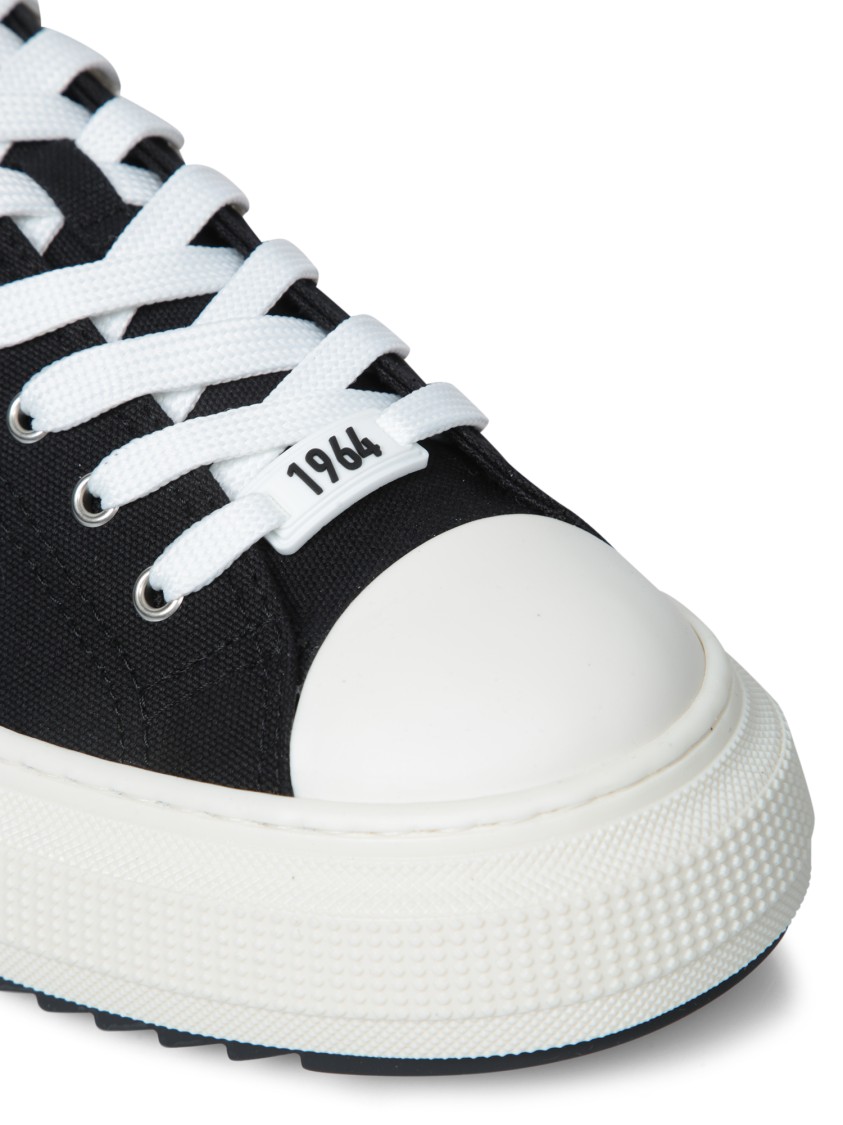Shop Dsquared2 Black Canvas Sneakers