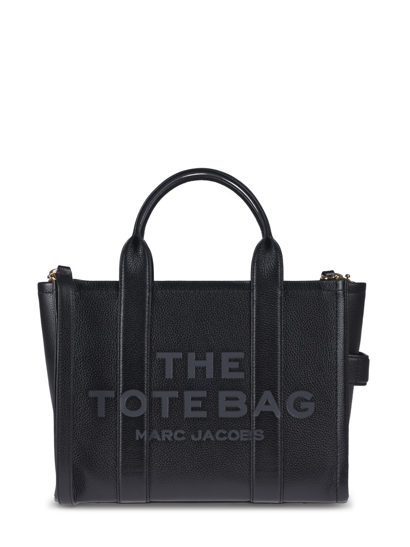 Marc Jacobs Structured Medium Tote With Textured Leather Finish In Black