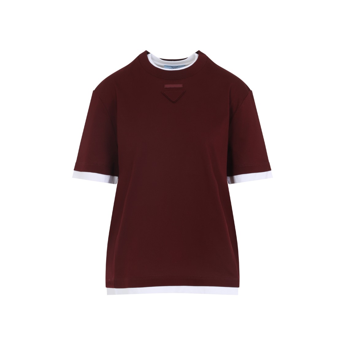 Tシャツ・カットソー Prada Layered Design Top With Contrasting Cuffs Prada Layered Design Top With Contrasting Cuffs T-Shirt