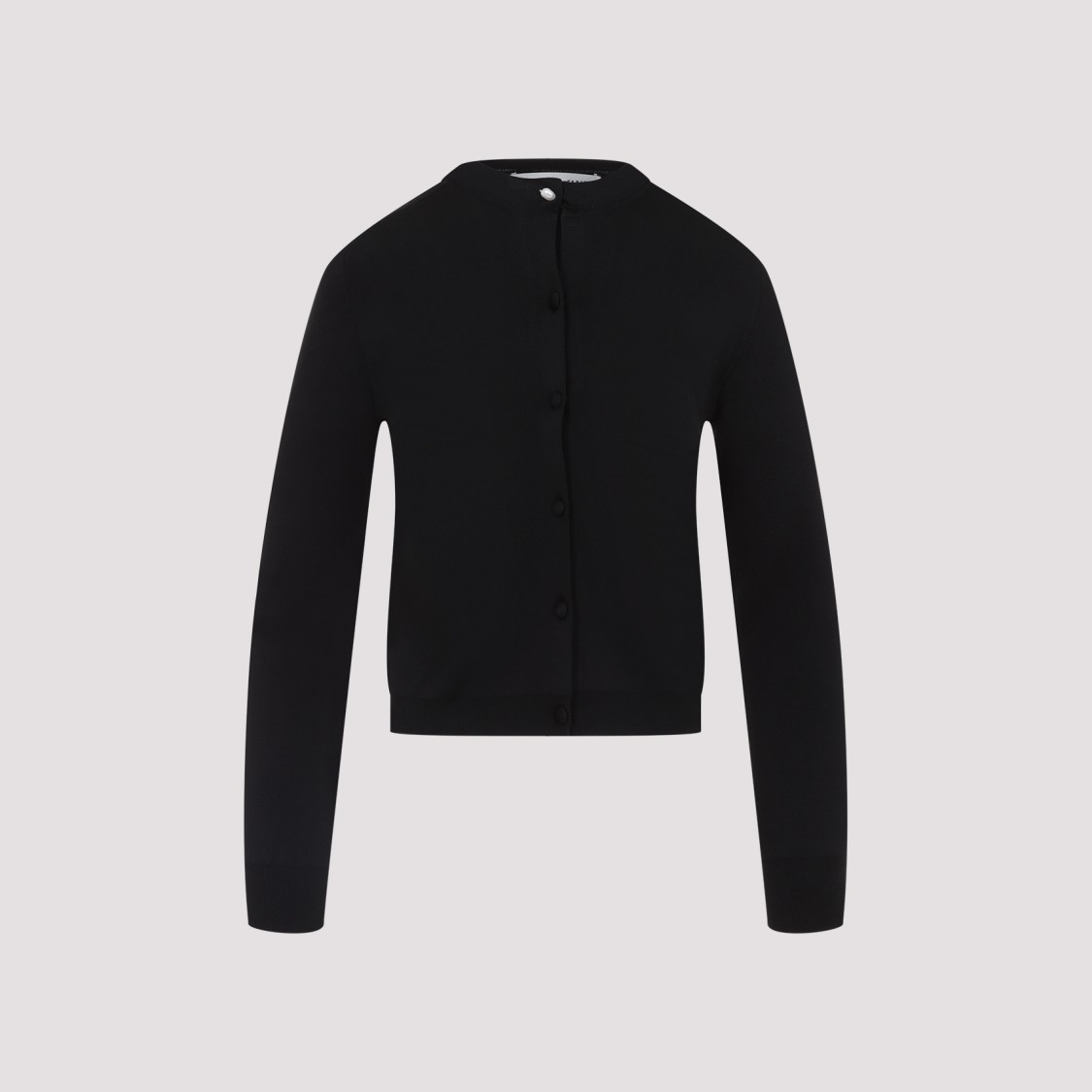 Shop Carven Silk Button-up Sweater With Round Neckline