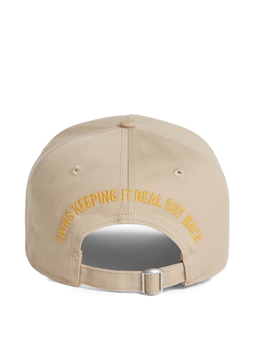 Dsquared2 Beige Structured Cap With Logo Patch In Neutral