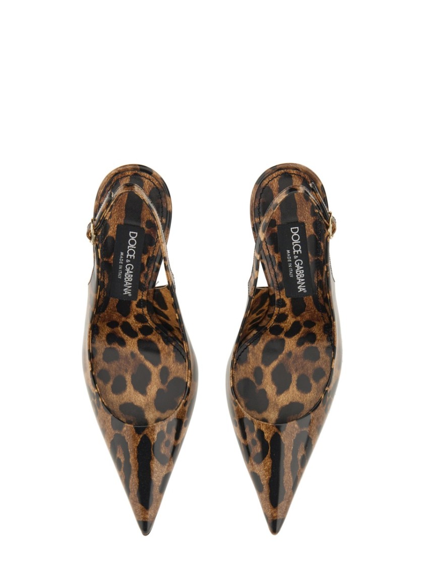 Dolce & Gabbana Leather Sling Back In Multicolor