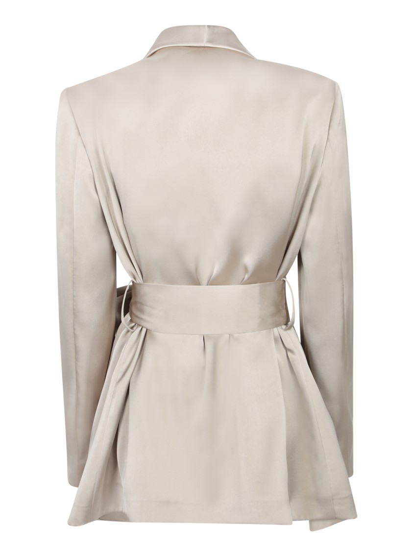 Shop Blanca Vita Refined Wrap Cut Satin Jacket