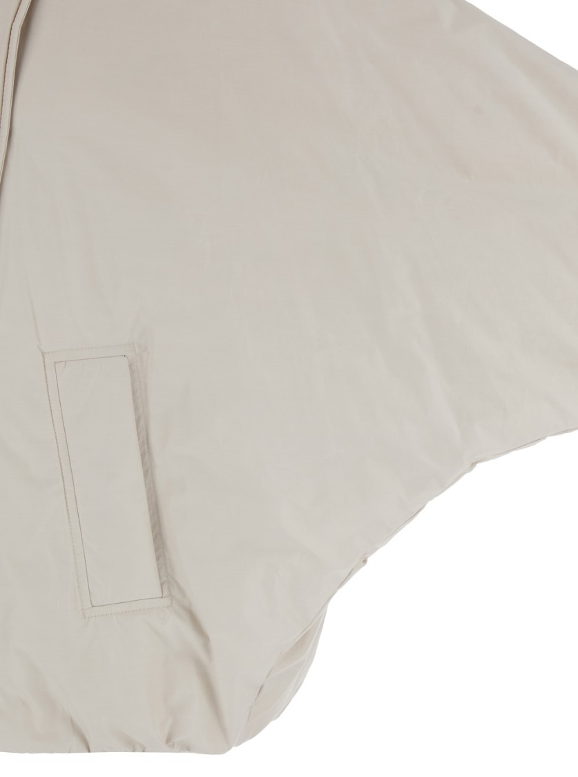 Brunello Cucinelli Beige Double-breasted Jacket With Spread Collar In Tech Fabric Woman In Neutrals