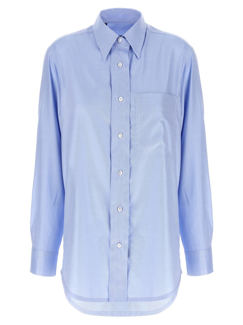 Brioni Buttoned Long-sleeved Shirt In Blue