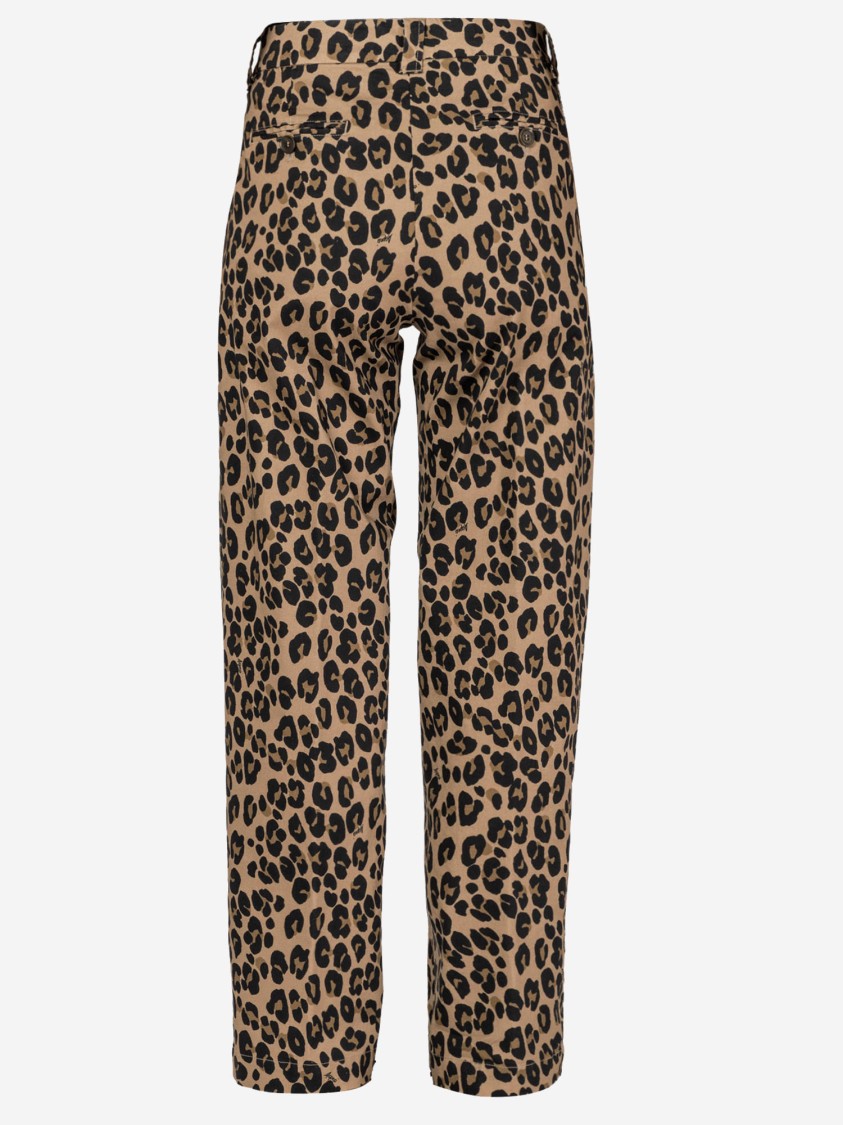 Aspesi Stretch Cotton Pants With Leopard Print