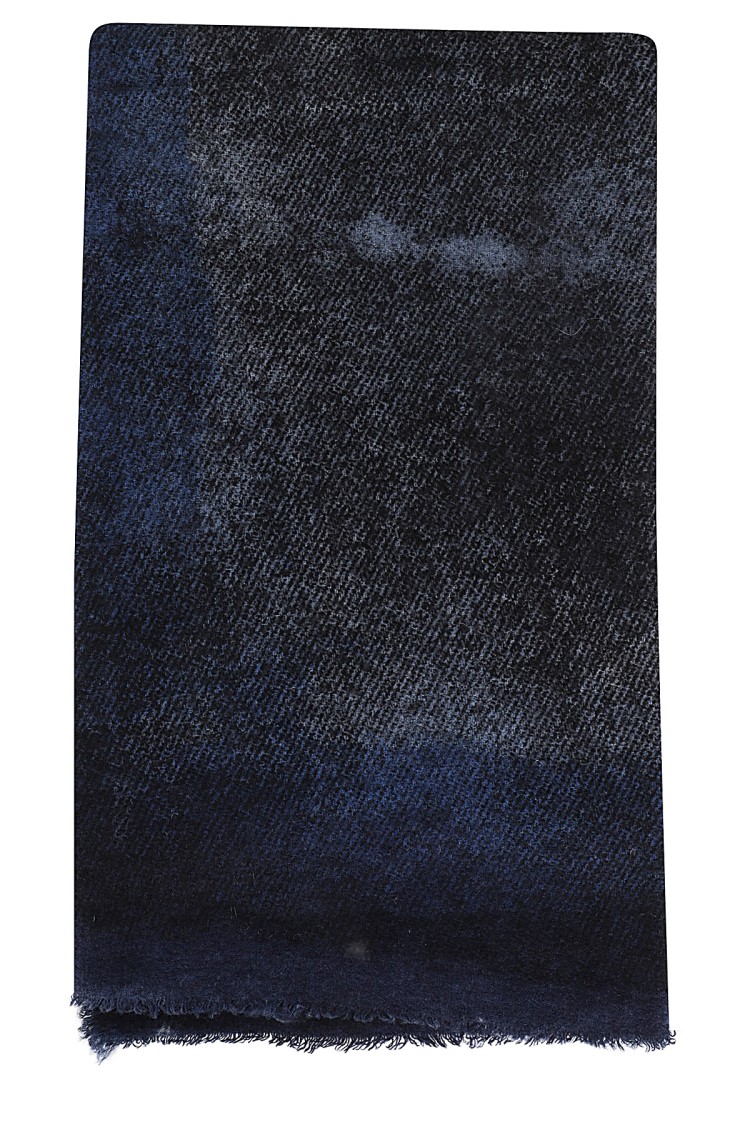 Faliero Sarti Graphic-print Wool-blend Scarf In Blue