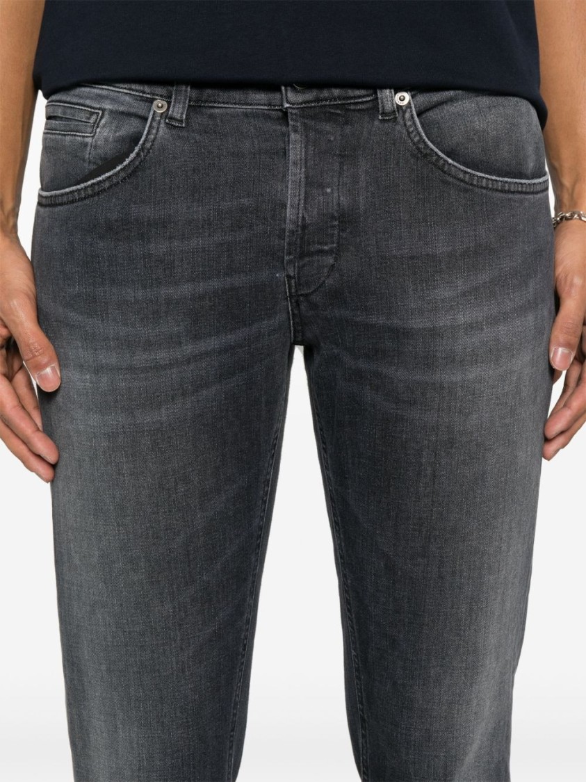 Dondup Grey Denim Jeans With Concealed Fly In Grey