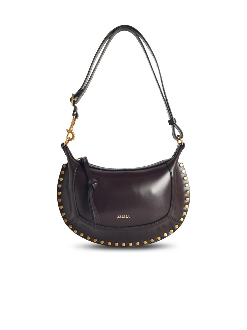 Isabel Marant Brown Oskan Moon Shoulder Bag In Black