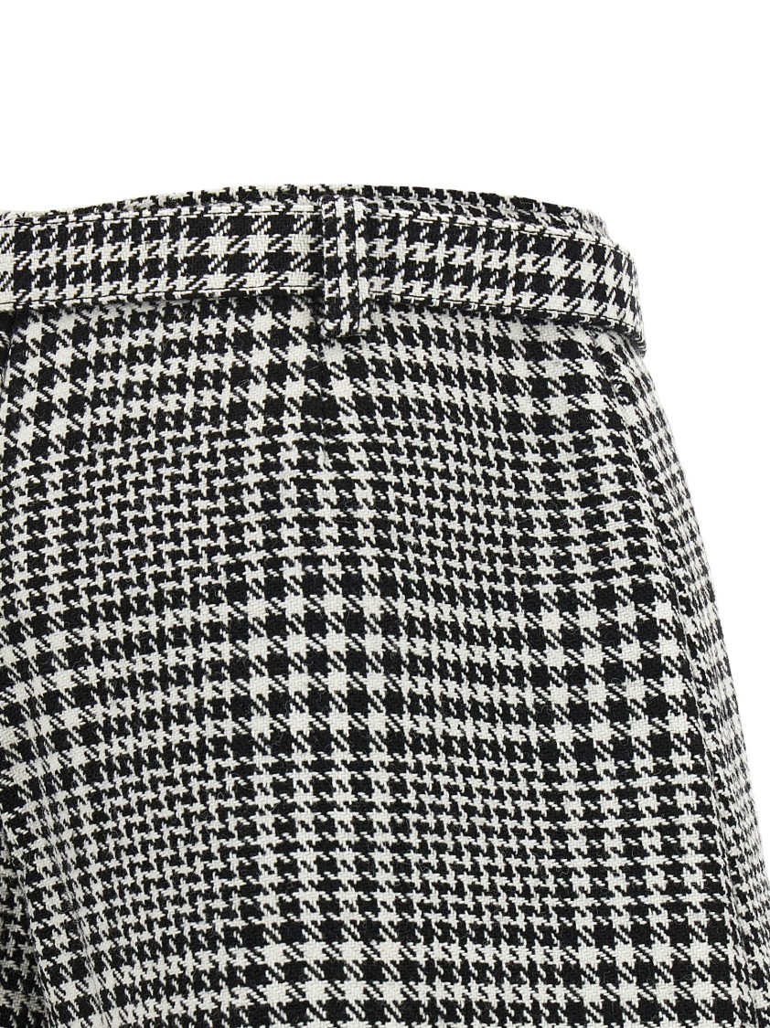 Self-portrait Mini Skirt With Houndstooth Pattern