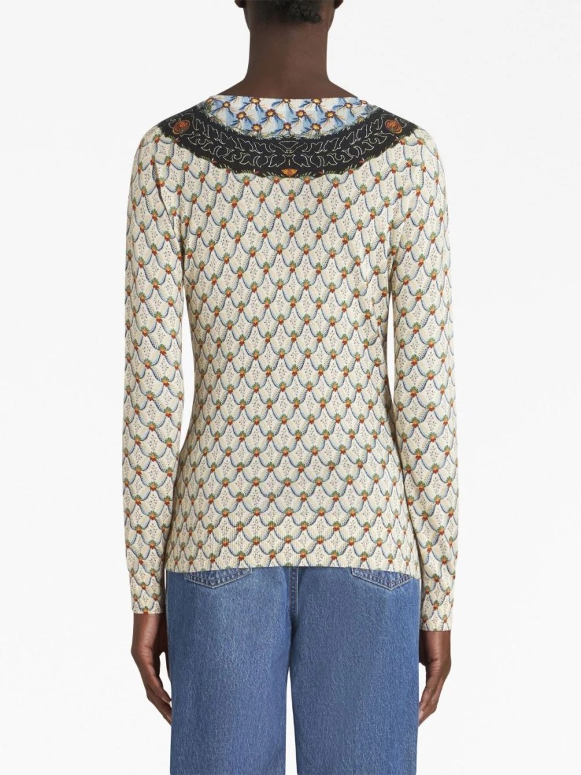 Etro Milan Crew Neck Sweater In Multi