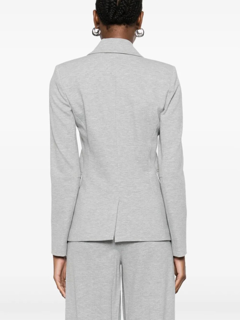 Patrizia Pepe Tailored Blazer With Sharp Lapel In Gray