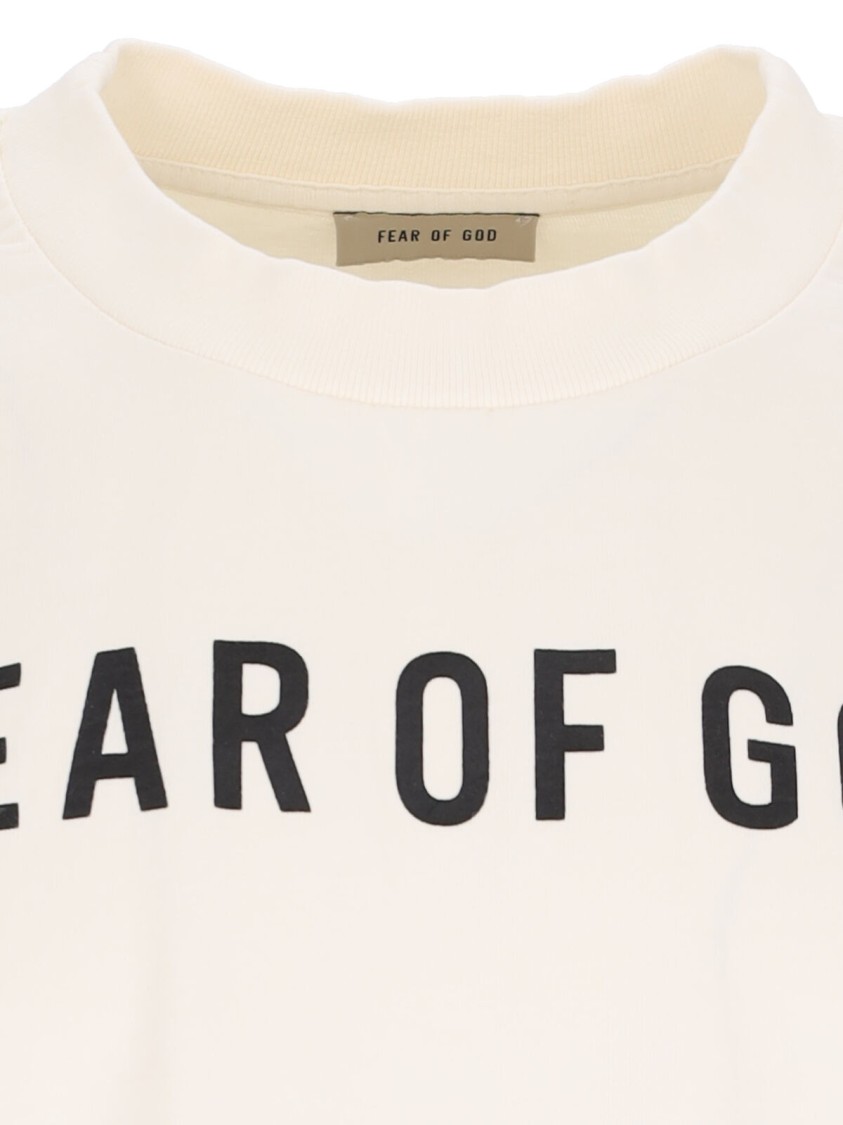 FEAR OF GOD FEAR OF GOD THUNDERBIRD LOGO T-SHIRT IN CREAM COTTON 