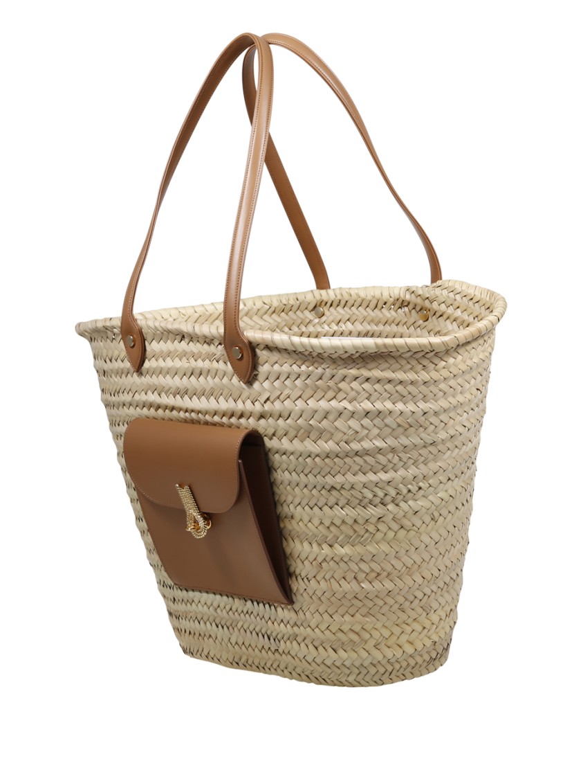 Amato Daniele Queen Basket Long Handles Bag In Neutrals