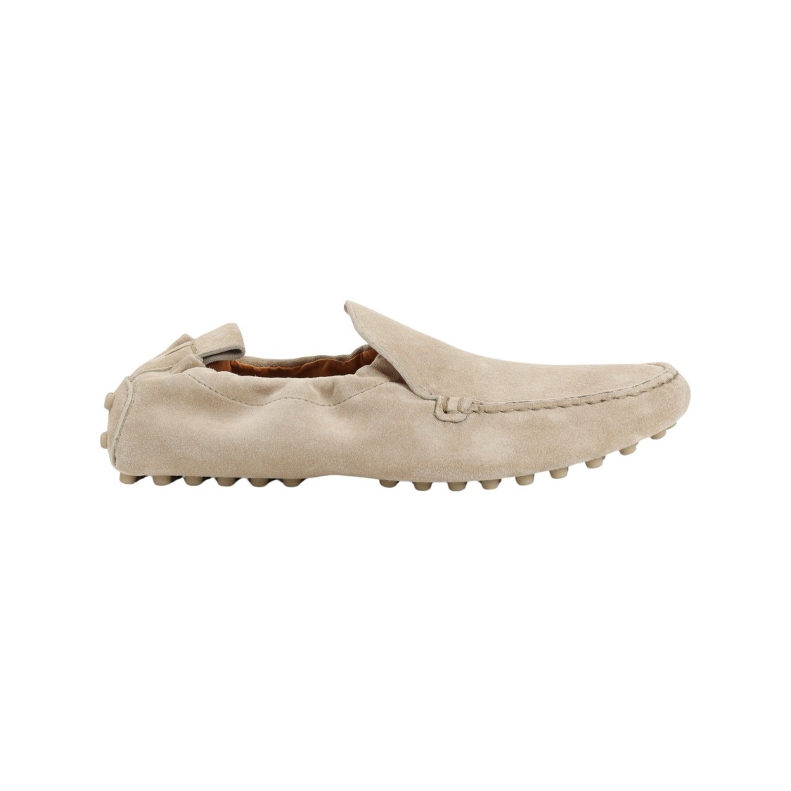 Tod's Gommino Curled Suede Loafers Shoes In Neutrals