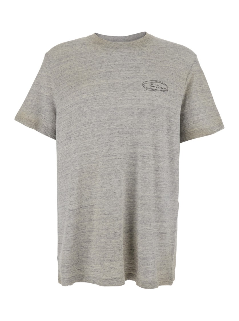 Shop Golden Goose Grey Cotton T-shirt With Front And Back Prints