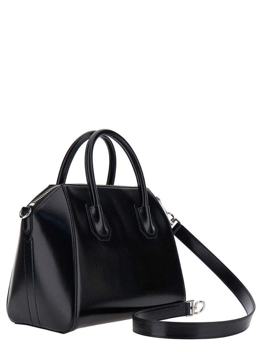 Shop Givenchy Small Antigona' Black Crossbody Bag With Debossed Logo