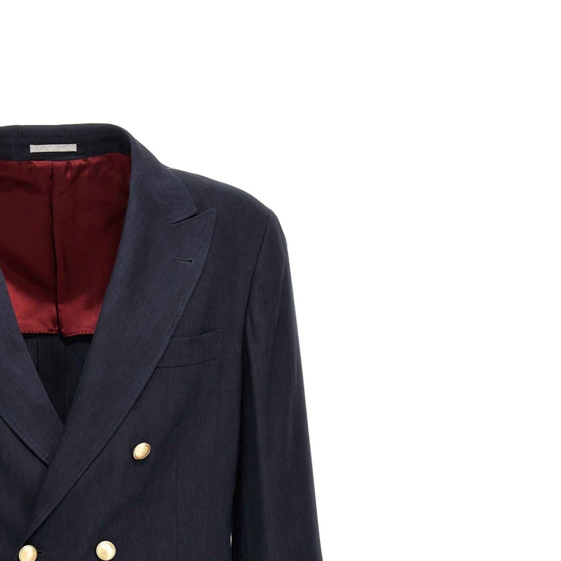Brunello Cucinelli Linen And Wool Jacket Men In Blue