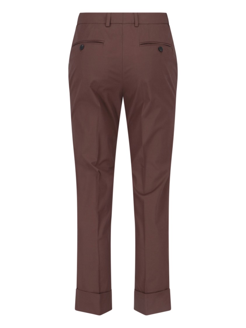 Incotex Straight Trousers With Belt Loops And Back Pockets In Brown