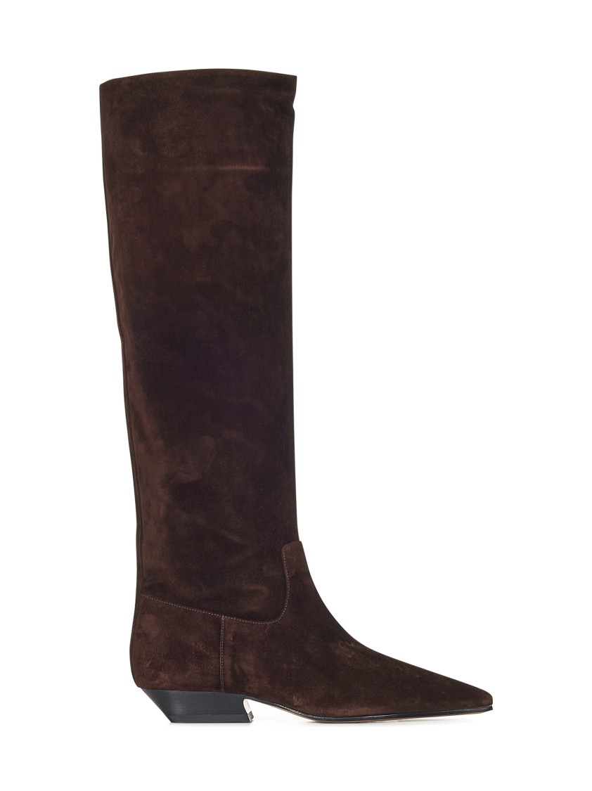 Shop Khaite Knee-high Calfskin Boots In Black