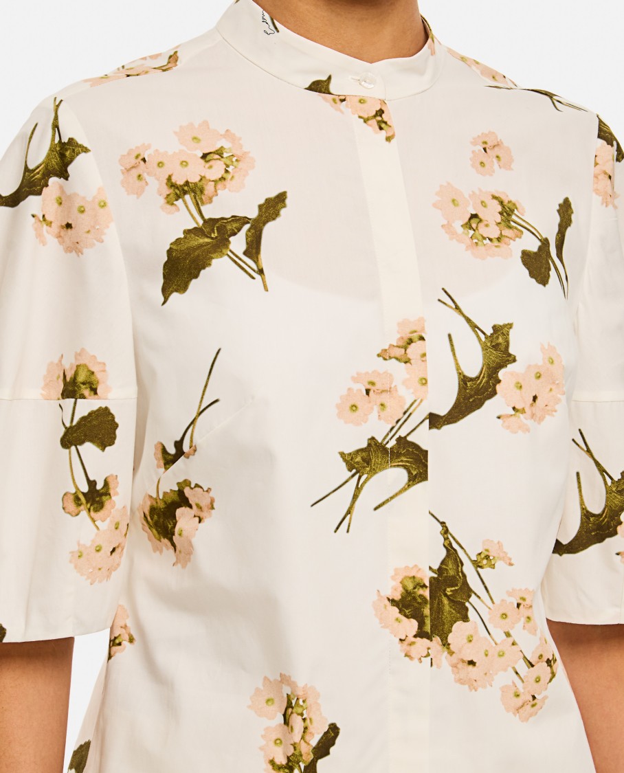 Shop Erdem Short Sleeved Flower Shirt In Neutrals