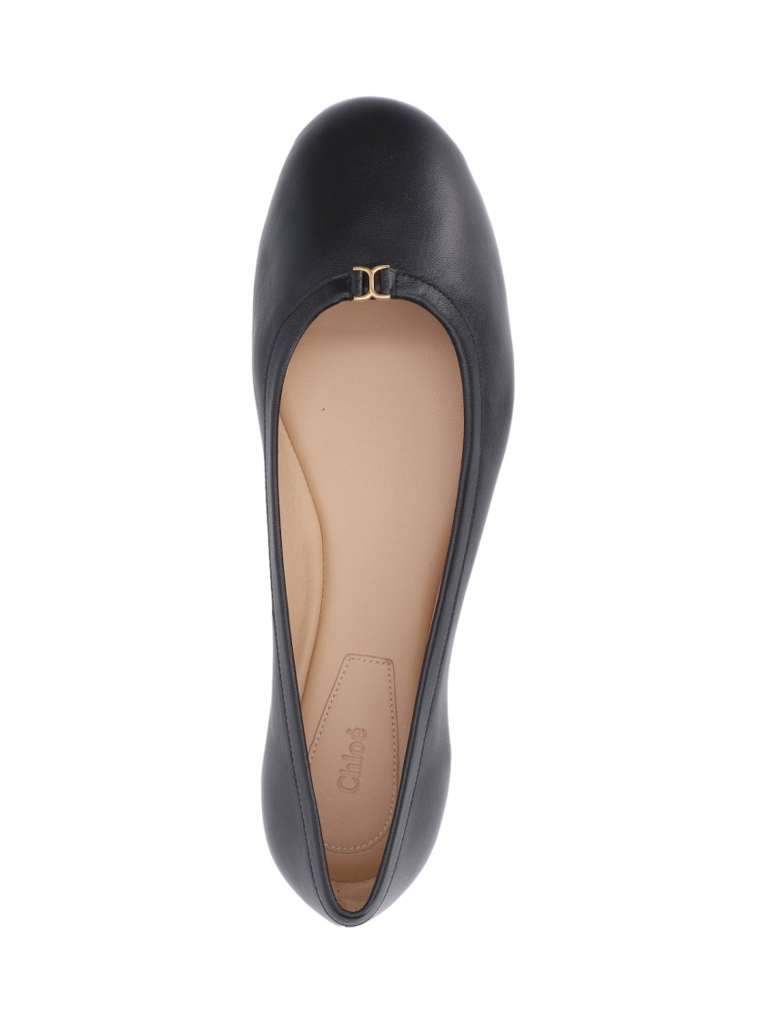 Shop Chloé Marcie Ballerinas In Black Leather