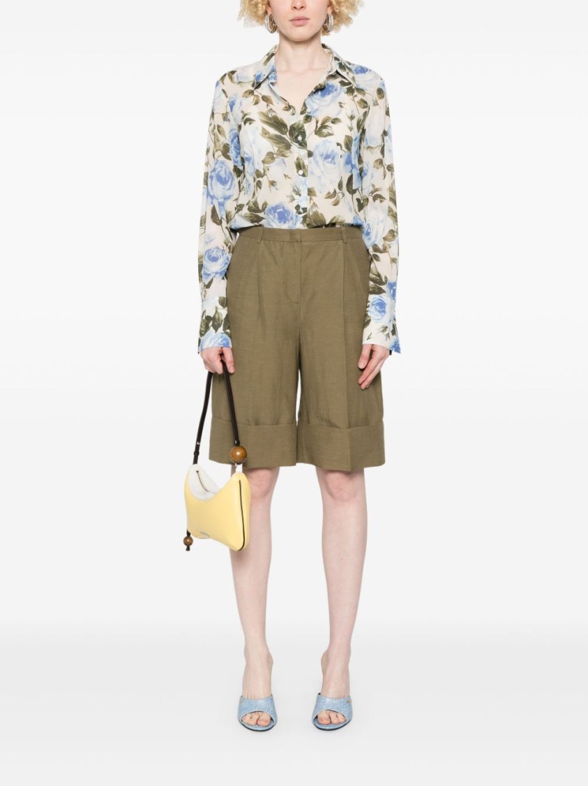 Shop Blugirl Long-sleeved Floral Print Shirt In Multicolor