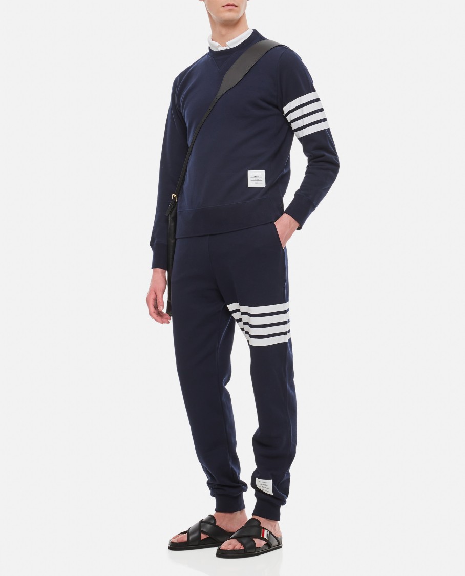 Thom Browne Classic Loopback 4-bar Sweatpants In Blue