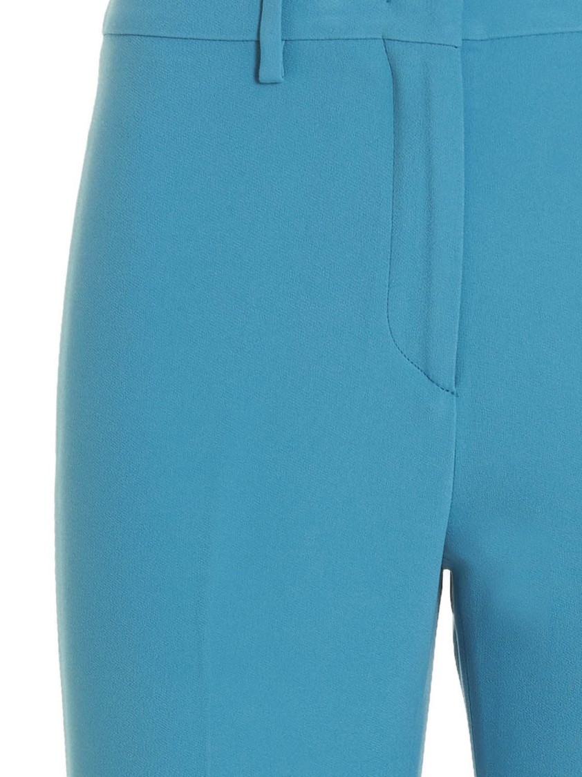 Etro Pleated Viscose Blend Tailored Pants In Blue