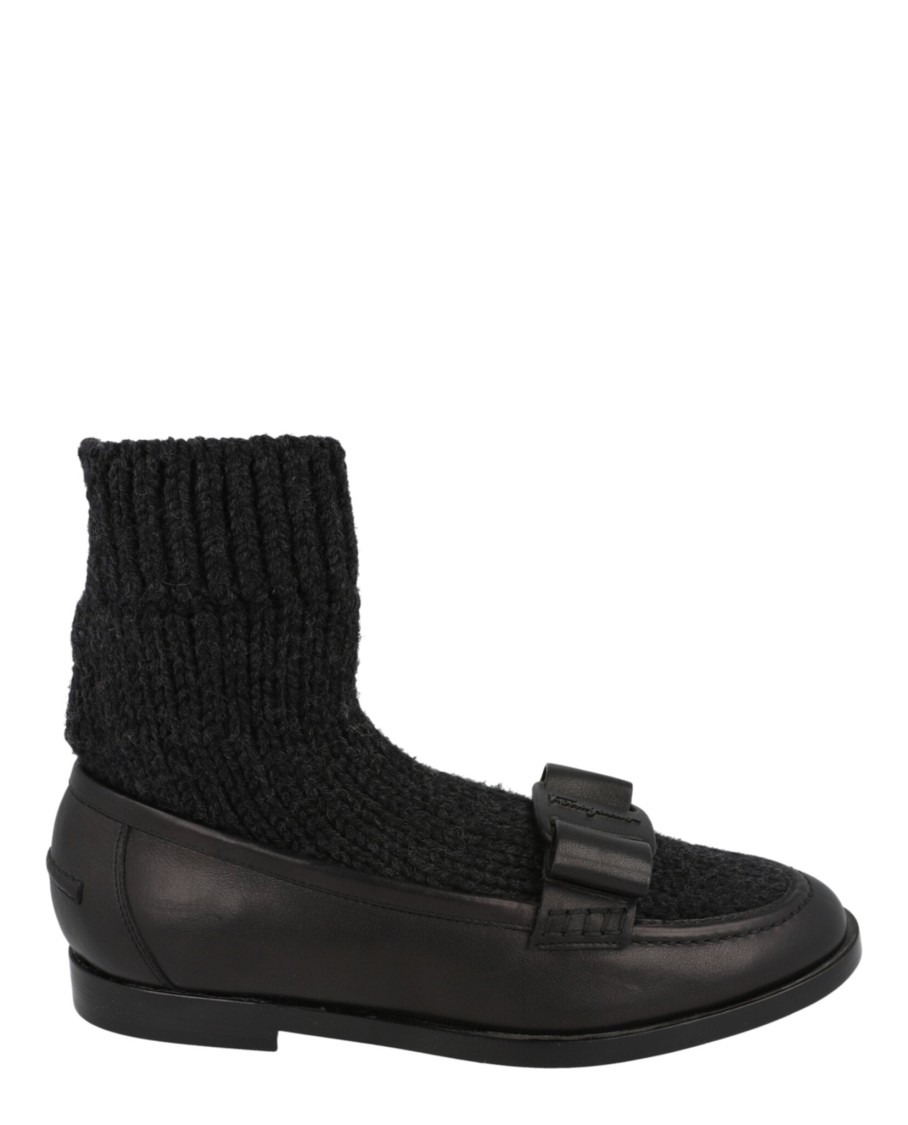 Ferragamo Vivaldo Sock Loafers In Black