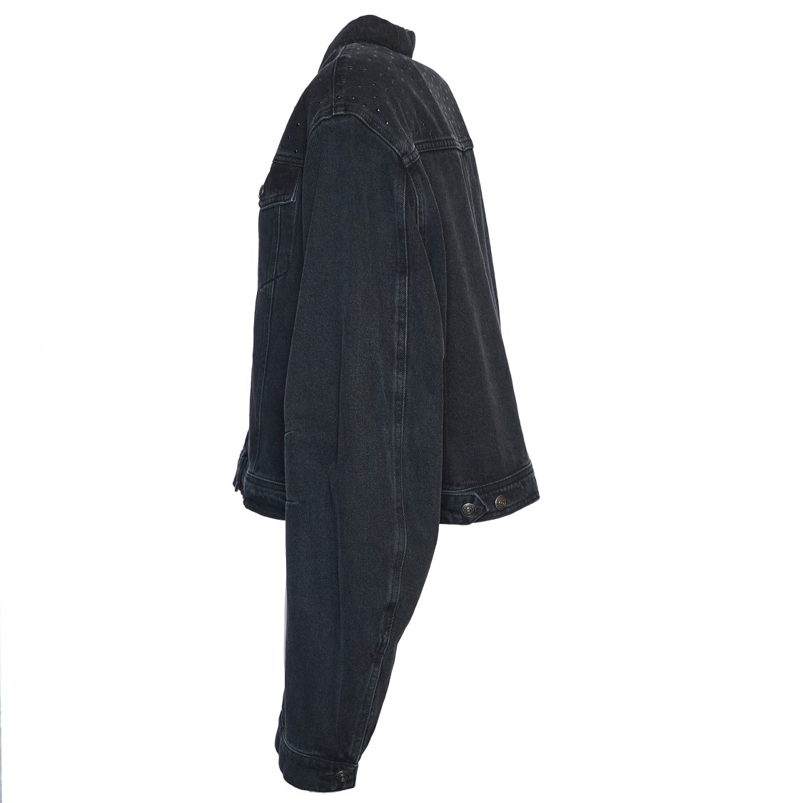 Rotate Birger Christensen Rotate Oversized Denim Jacket With Sparkling Shoulder Embellishments