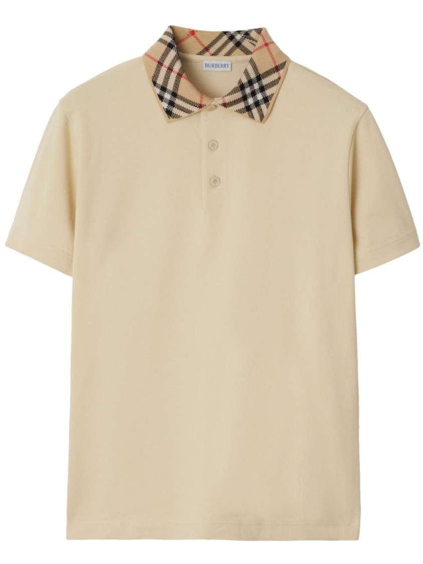 BURBERRY BURBERRY CLASSIC POLO WITH DISTINCTIVE CHECK COLLAR