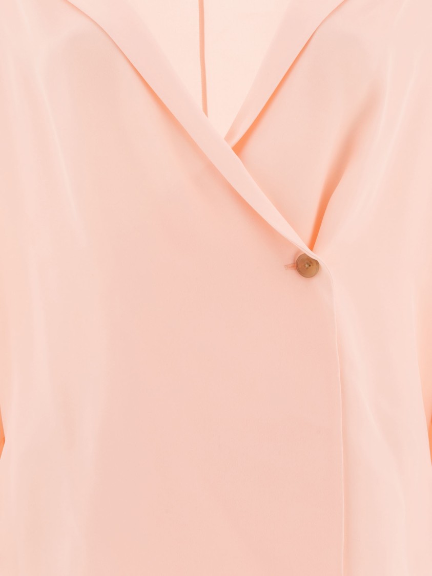 Khaite Silk Shirt With Wide Collar In Pink