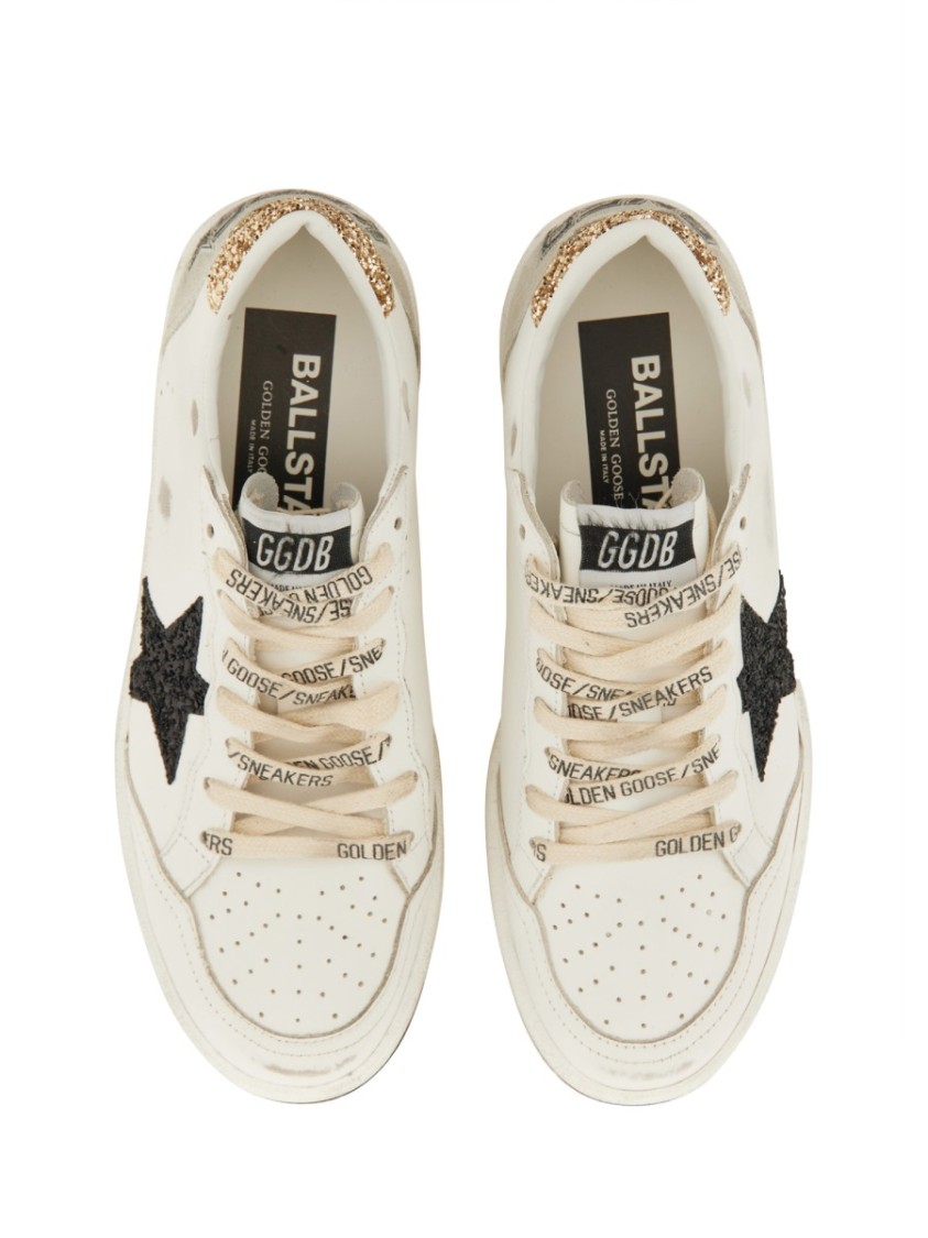 Golden Goose Deluxe Brand Women Ball Star Leather Sneakers With Glitter Detail