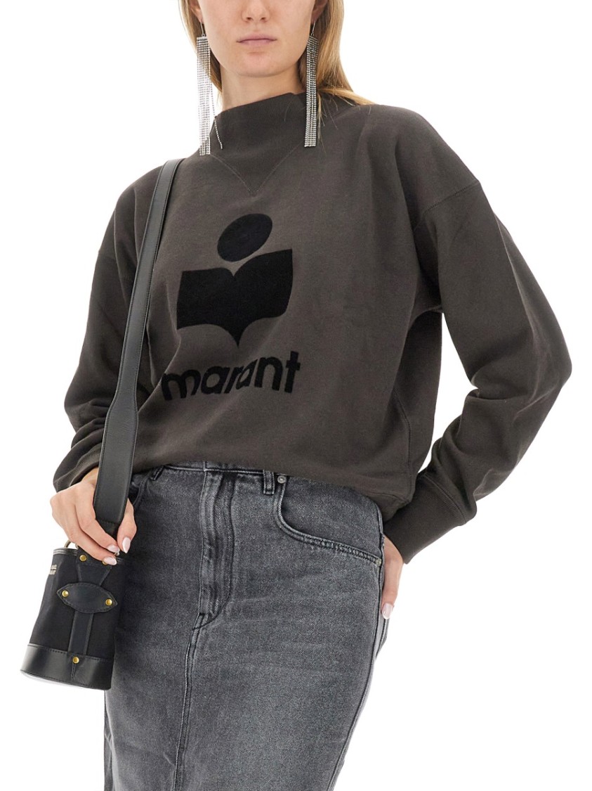 Isabel Marant Étoile Moby Sweatshirt With Flocked Logo In Grey