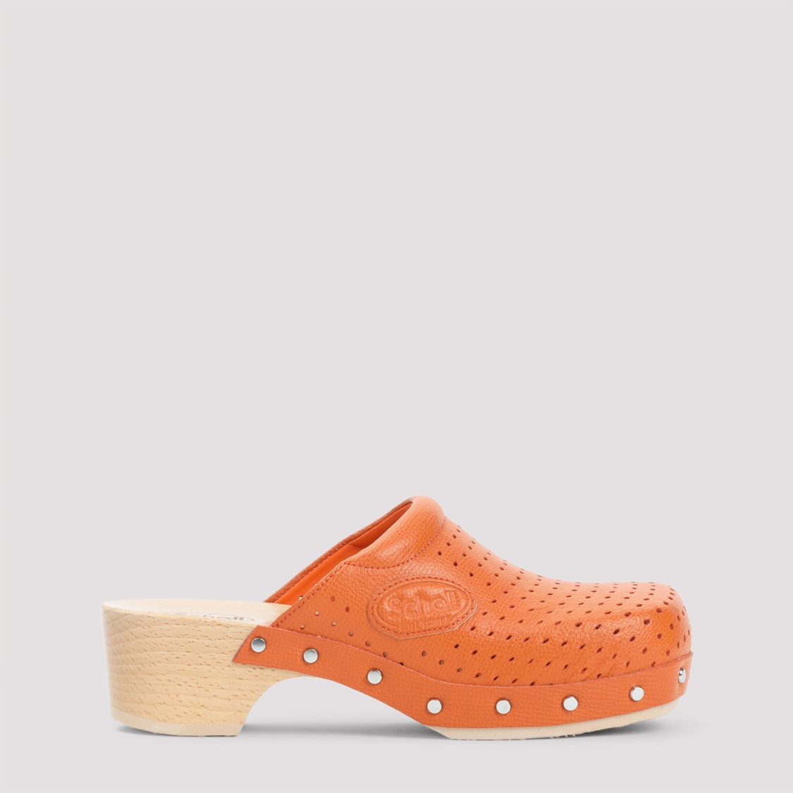 Balenciaga Pastel Orange Calf Leather Scholl Clog Mule In Orange