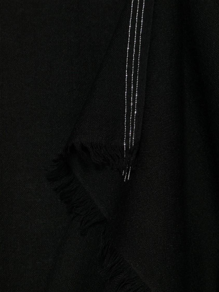 Faliero Sarti Black Scarf With Virgin Wool