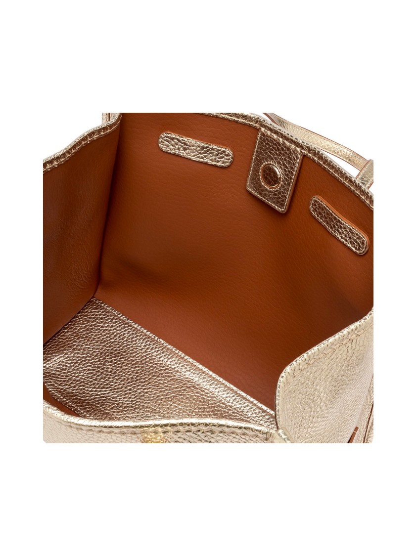 G.chiarini Marcella Marcella Shopping Bag In Bubble Leather Double Light Gold