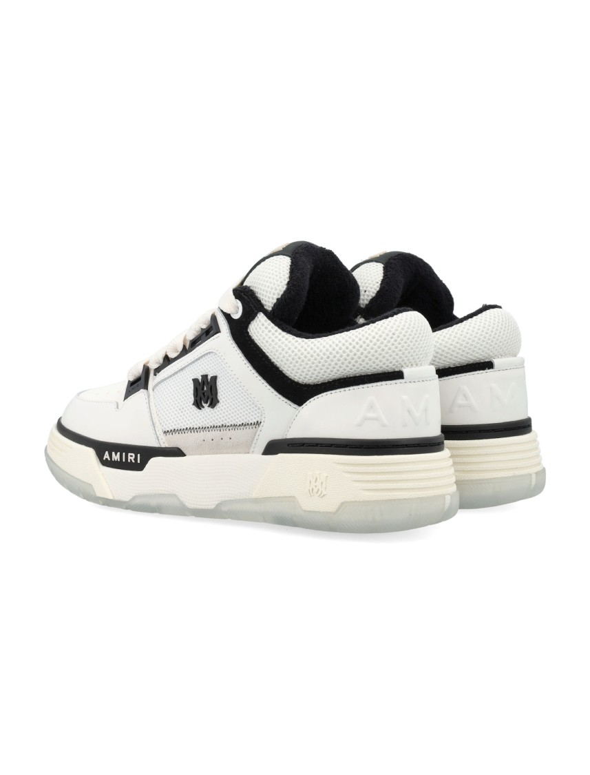 Amiri White And Black Chunky Sneakers With Logo Detail In Leather And Mixed Tech Fabrics Man