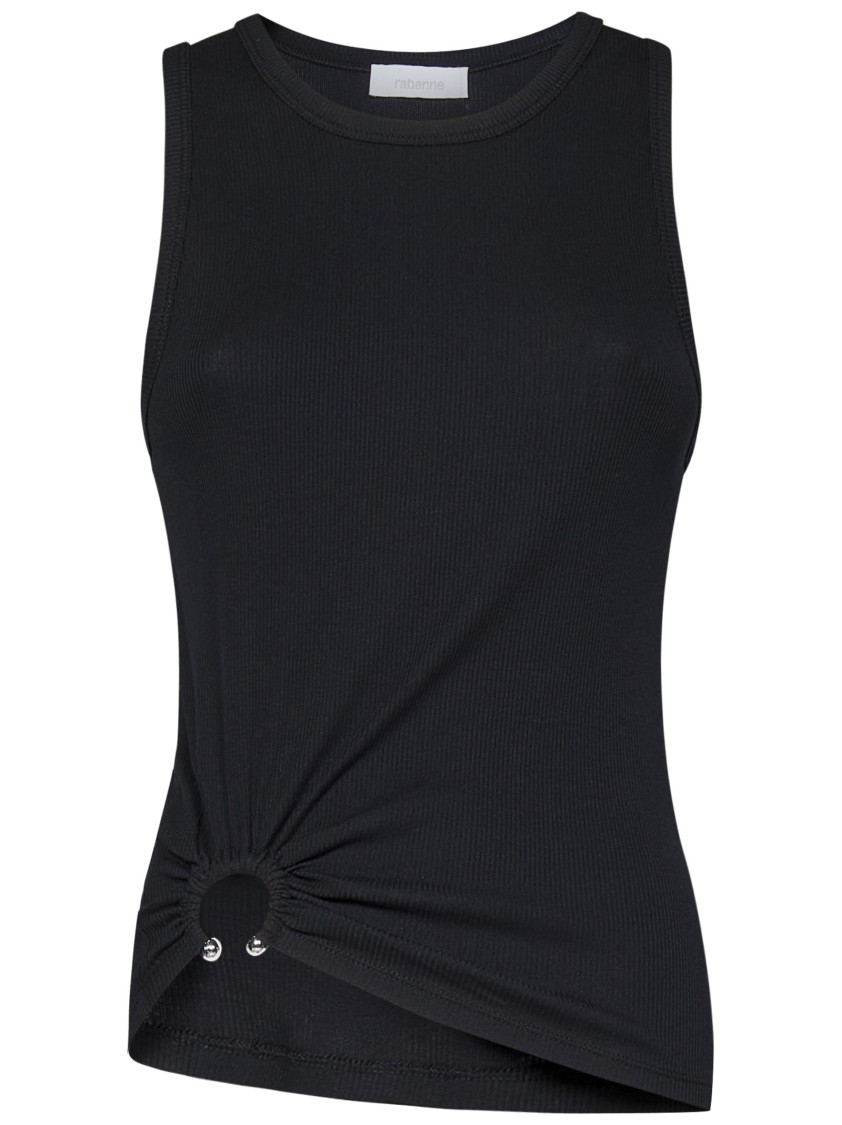 Shop Rabanne Ribbed Tank Top In Black
