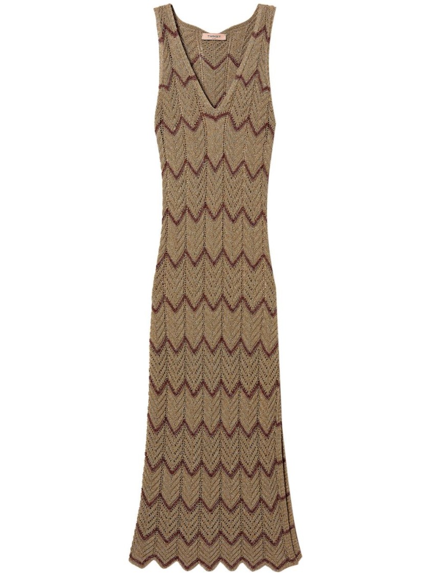 Twinset Twin-set Zigzag Pattern Midi Dress