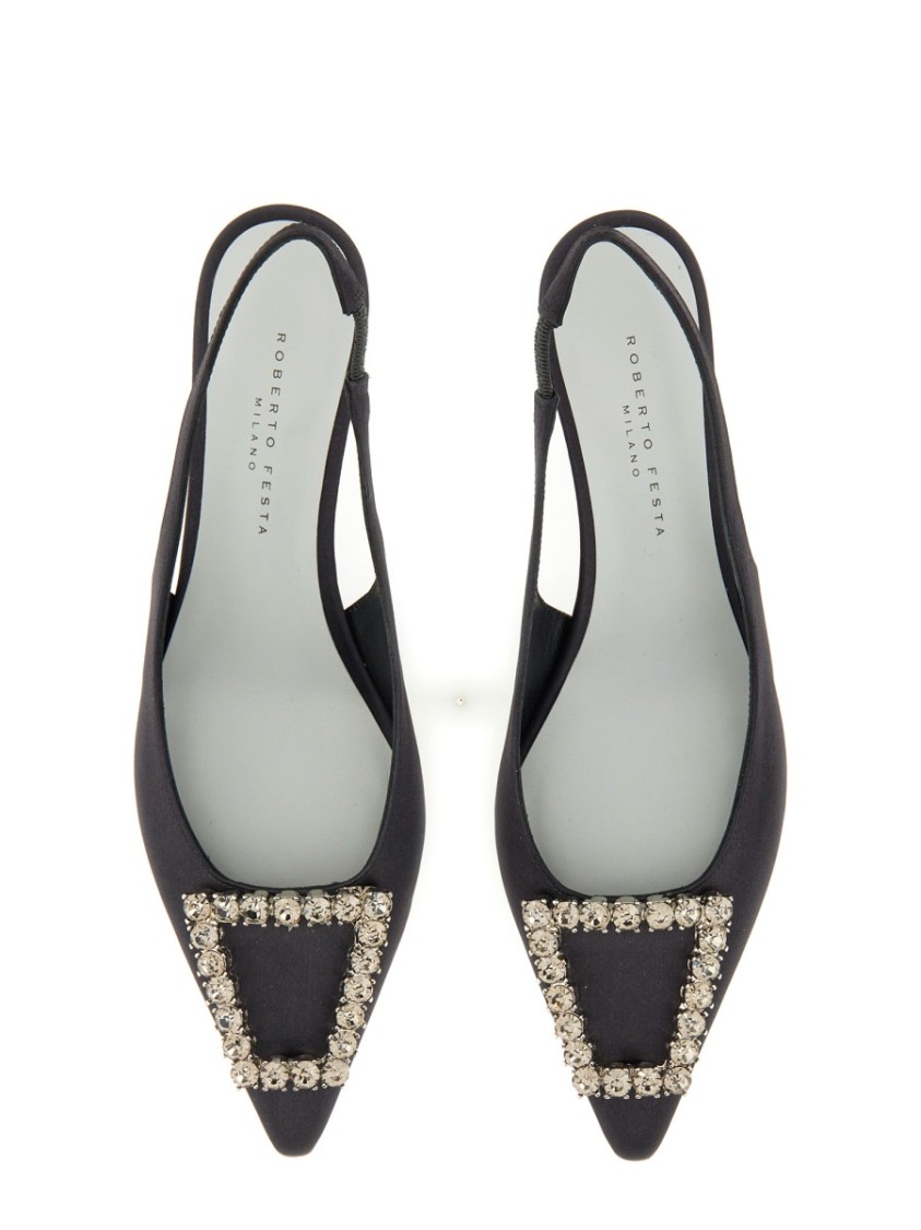 Shop Roberto Festa "futura" Slingback In Black