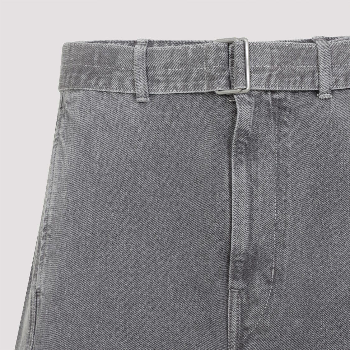 Lemaire Twisted Belted High Waist Jeans In Gray