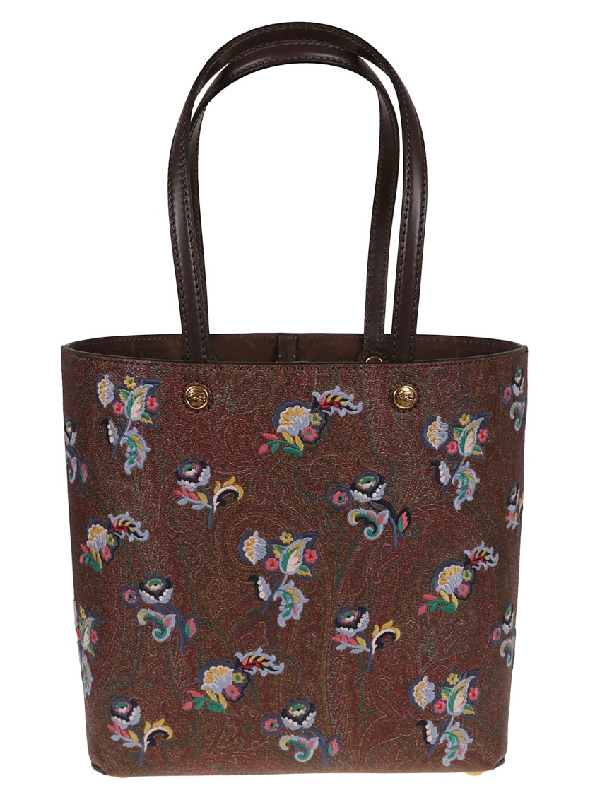 Etro Structured Tote Bag With Floral Embroidery