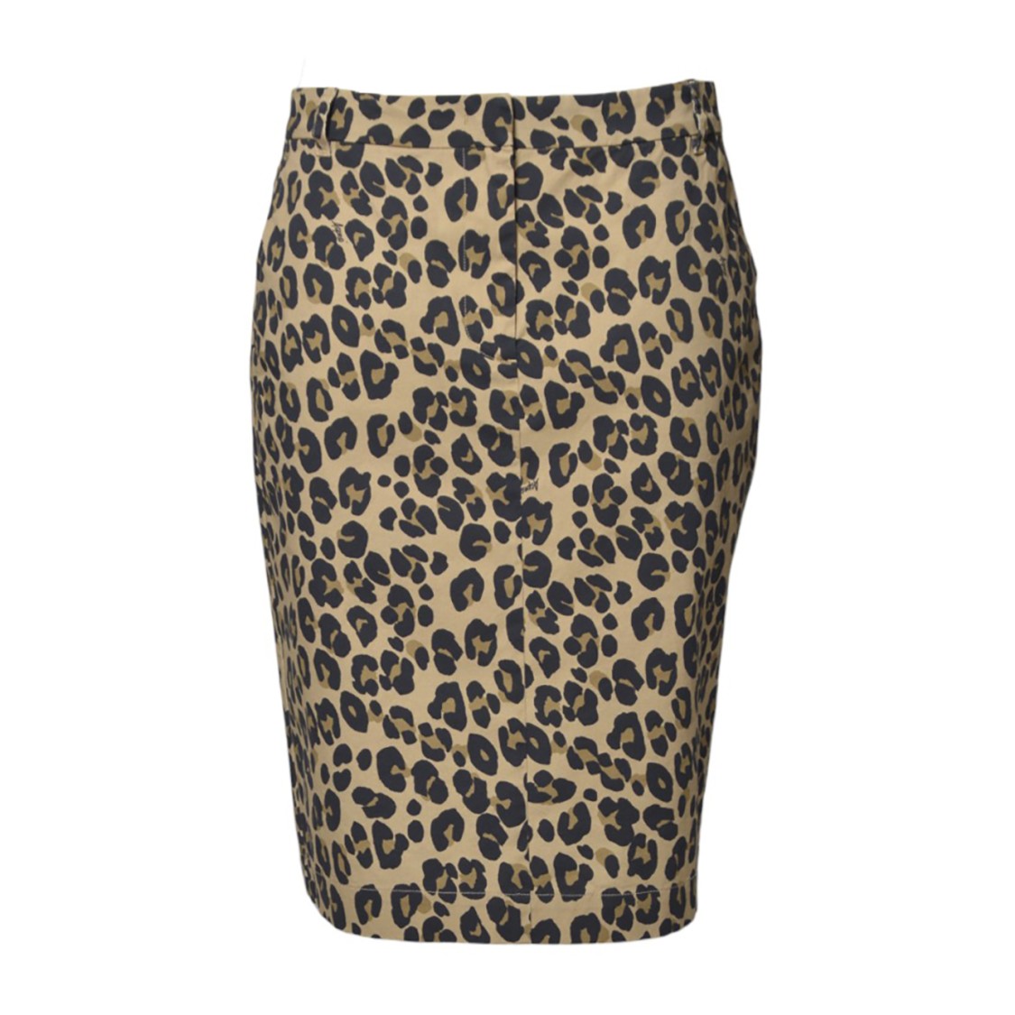 Aspesi Animal Print Cotton Midi Skirt In Multicolor