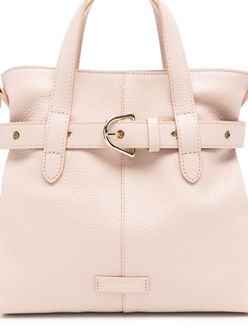 Coccinelle Structured Textured Leather Tote With Dual Handles